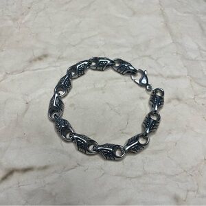 Stainless Steel Bracelet Oxidized Design